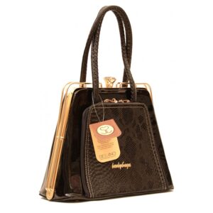 LEATHER AND STYLISH WOMEN'S HANDBAG - Dark Brown
