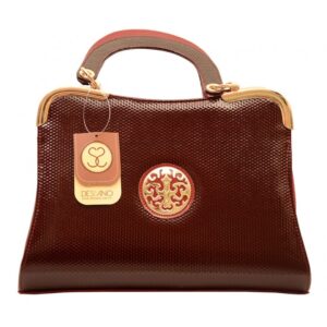 حقيبة جلد للنساء من ديسانو 831 - لون بوردو ، جلد منقط صناعة تركية