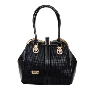 حقيبة يد نسائية جلد منقط  لون اسود صناعة تركية