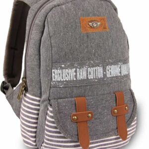 حقيبة ظهر قطن لون ابيض وبني صناعة تركية