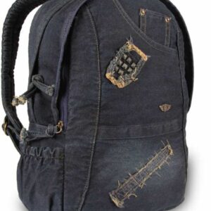 حقيبة ظهر جينز اسود مرصع صناعة تركية