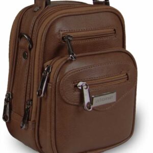 Handbag Brown Metal Casual Leather Handbag - Made In Turkey