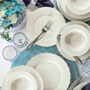 طقم صحون 24 قطعة – زخرفة نباتية – صناعة تركية