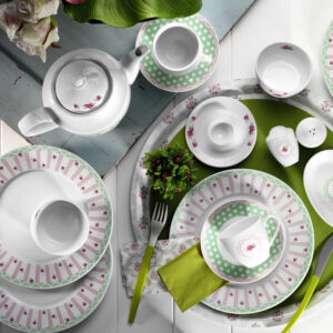 طقم صحون فطور 33 قطعة – زخرفة نباتية – صناعة تركية