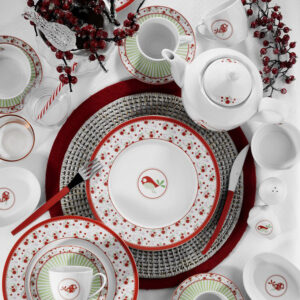 طقم صحون فطور 33 قطعة – زخرفة نباتية – صناعة تركية