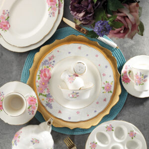 طقم صحون 36 قطعة – زخرفة نباتية – صناعة تركية