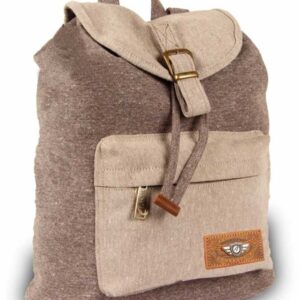 حقيبة ظهر قطن لون بني و بيج _ صناعة تركية