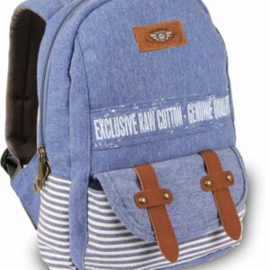 حقيبة ظهر قطن لون ازرق وابيض صناعة تركية