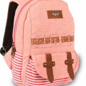 حقيبة ظهر   قطن  لون زهري و ابيض صناعة تركية