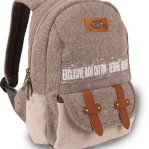 حقيبة ظهر  قطن لون بني وبيج صناعة تركية