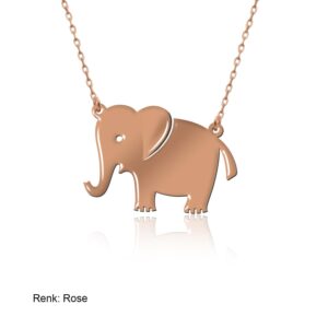 سنسال فضة مع فيل صغير - صناعة تركية