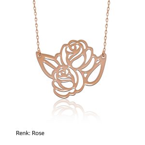 سنسال فضة وردة مزدوجة - صناعة تركية