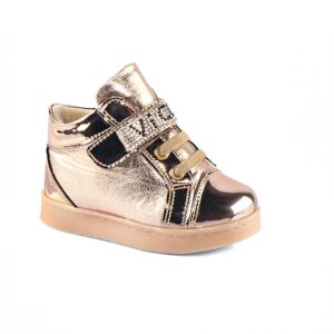 حذاء بناتي ذهبي تصميم حديث وراقي - صناعة تركية
