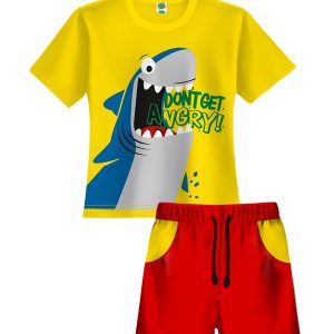 طقم ملابس صيفي مع(صورة القرش) للأطفال - صناعة تركية