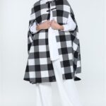 معطف نسائي أسود و أبيض - صناعة تركية