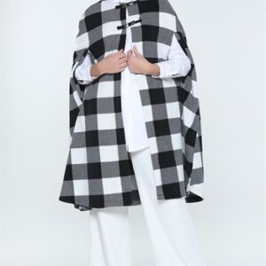 معطف نسائي أسود و أبيض - صناعة تركية