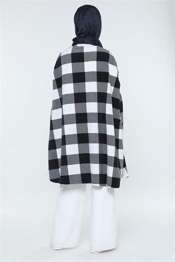 معطف نسائي أسود و أبيض - صناعة تركية