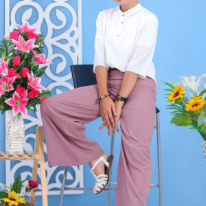 بنطال كلاسيكي نسائي بودرة تصميم جذاب - صناعة تركية