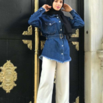 بنطال نسائي أبيض تصميم حديث ورائع – صناعة تركية