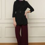 بنطال نسائي خمري تصميم حديث - صناعة تركية