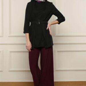 بنطال نسائي خمري تصميم حديث - صناعة تركية