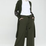 بنطال نسائي زيتي تصميم حديث ورائع - صناعة تركية