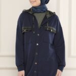 سترة نسائية أزرق داكن تصميم جذاب - صناعة تركية