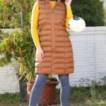 سترة نسائية بنية نفخ طويلة – صناعة تركية