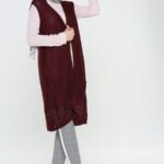 سترة نسائية بوردو مثقبة – صناعة تركية