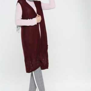 سترة نسائية بوردو مثقبة – صناعة تركية