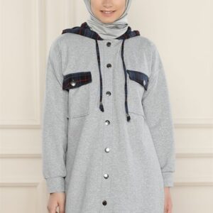 سترة نسائية رمادية تصميم حديث و راقي - صناعة تركية