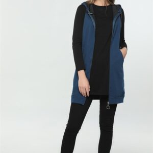 سترة نسائية زرقاء داكنة تصميم جذاب – صناعة تركية