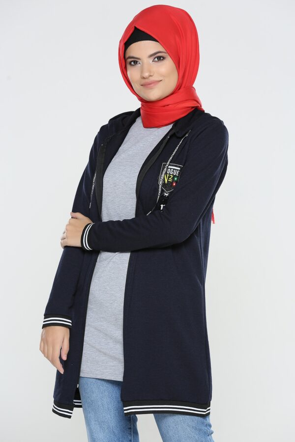 سترة نسائية صوفية أزرق بحري - صناعة تركية