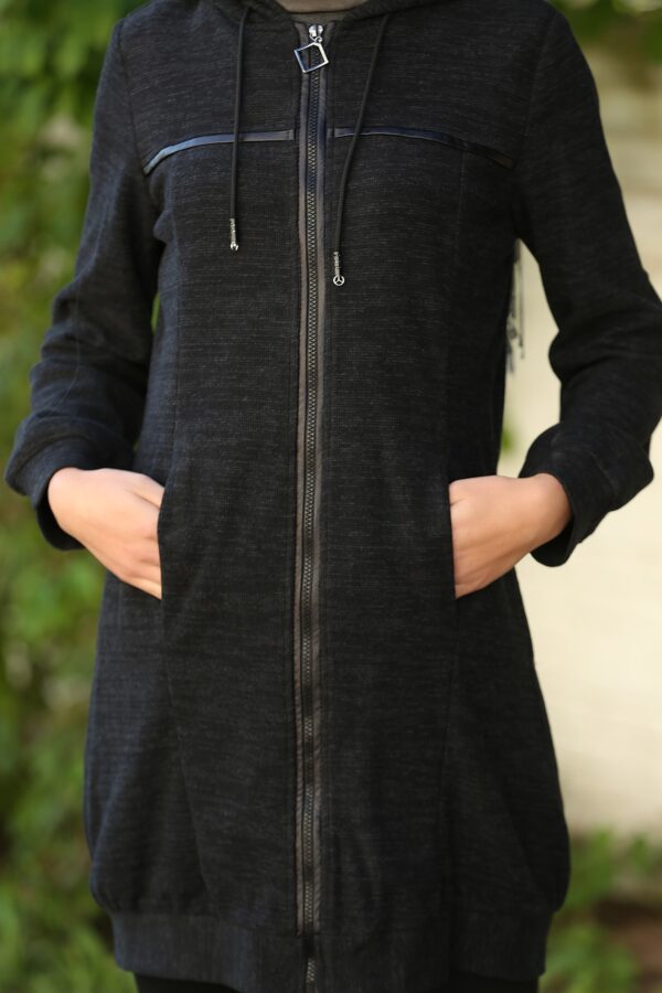 سترة نسائية صوفية سوداء - صناعة تركية