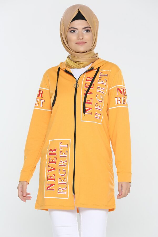 سترة نسائية صوفية صفراء (خردلي) - صناعة تركية