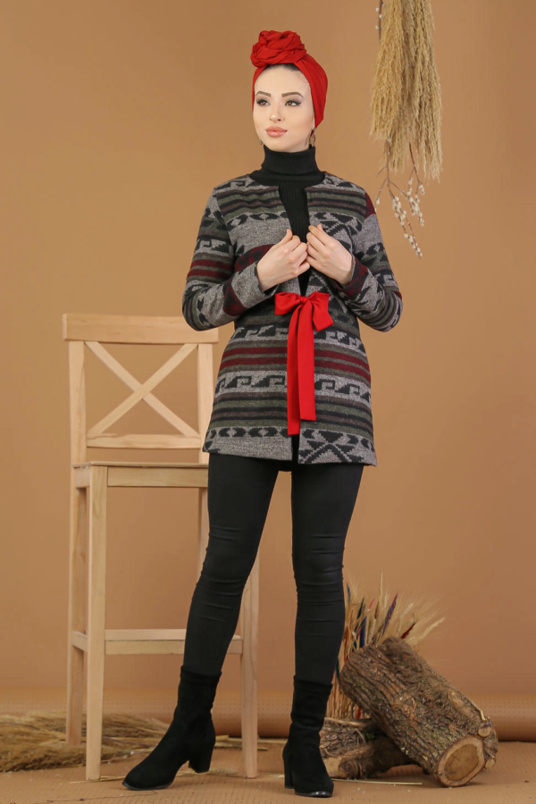 سترة نسائية مزخرفة مع رباط تصميم رائع و جذاب – صناعة تركية