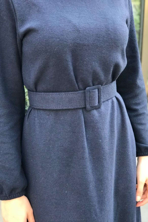 فستان نسائي أسود مع رباط تصميم رائع و جذاب - صناعة تركية