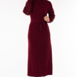 فستان نسائي بورجوندي تصميم حديث و رائع - صناعة تركية