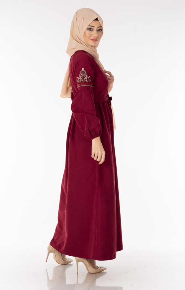 فستان نسائي خمري تصميم رائع و جذاب - صناعة تركية