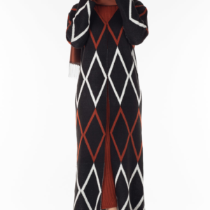 فستان نسائي مع معطف مزخرف تصميم جذاب - صناعة تركية