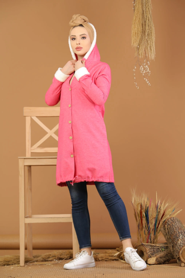 قميص نسائي وردي تصميم حديث و رائع - صناعة تركية