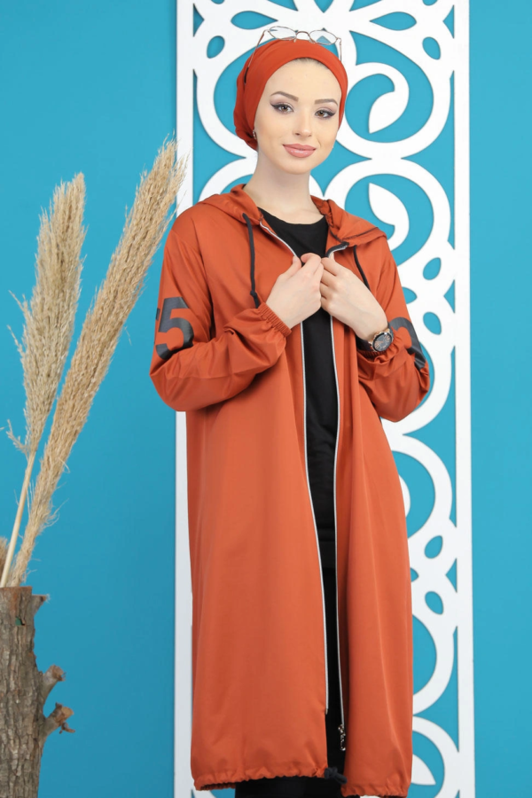 كاب نسائي برتقالي تصميم حديث ورائع - صناعة تركية