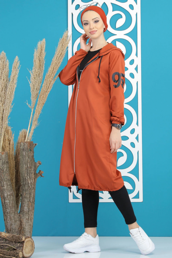 كاب نسائي برتقالي تصميم حديث ورائع - صناعة تركية