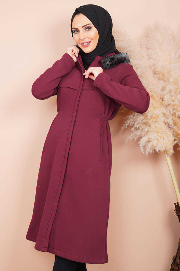 كاب نسائي بورجوندي تصميم رائع و جذاب - صناعة تركية