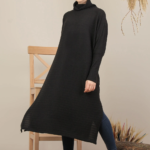 معطف نسائي أسود تصميم رائع – صناعة تركية
