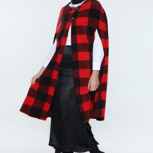 معطف نسائي أسود و أحمر – صناعة تركية