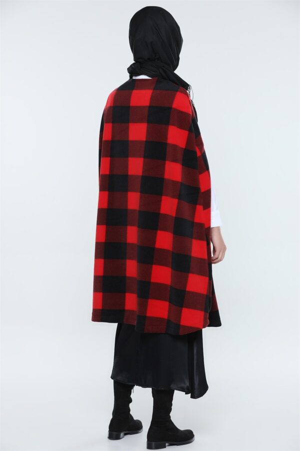 معطف نسائي أسود و أحمر – صناعة تركية