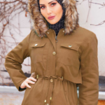 معطف نسائي بني (جملي) تصميم حديث و رائع – صناعة تركية