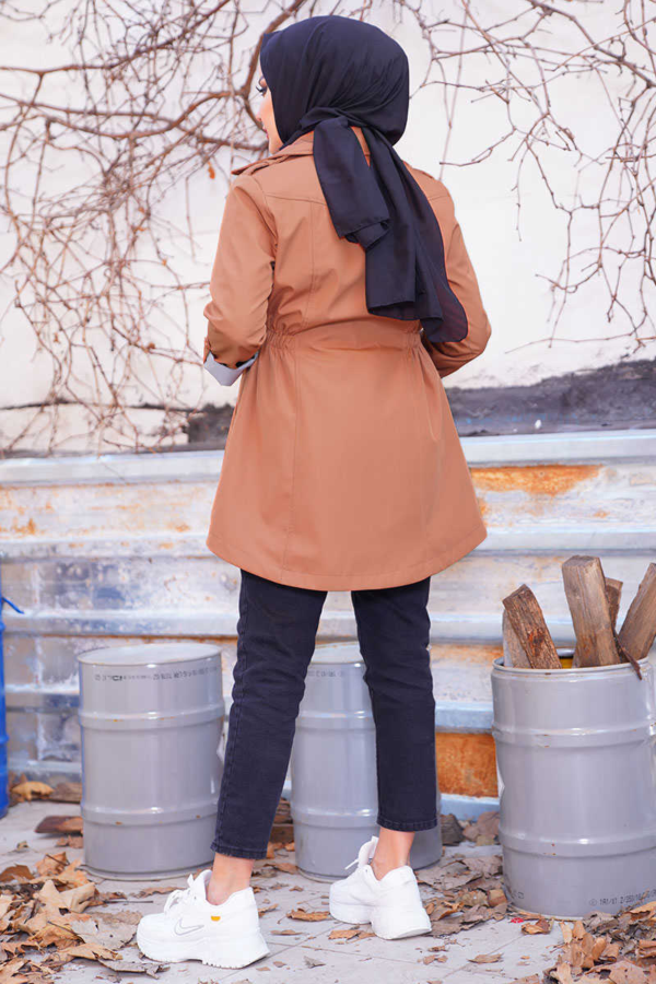 معطف نسائي خندق القرفة تصميم رائع و جذاب - صناعة تركية