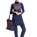 ملابس سباحة نسائية زرقاء تصميم رائع و جذاب – صناعة تركية